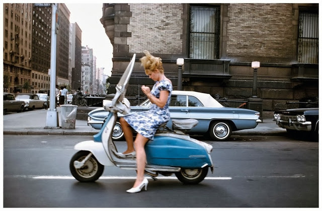 a_girl_on_a_scooter_new_york_city_1965_photograph_by_joel_me